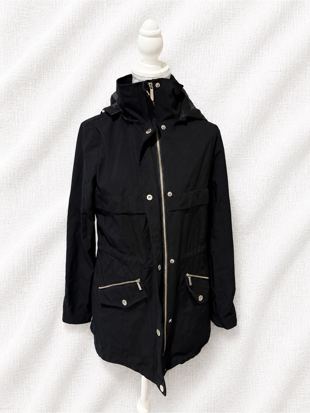 MICHAEL Michael Kors Black Hooded Utility Jacket - Picture 1 of 5